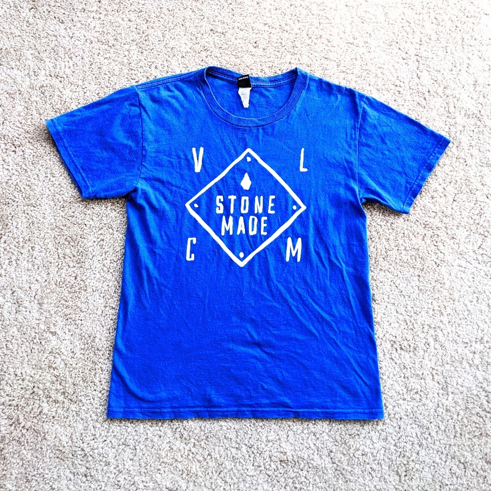 Volcom Logo T-Shirt "Stone Made" Men's Large Blue